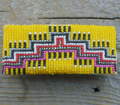 Native American Beaded Barrette - Sunshine Gold